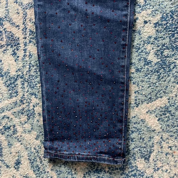 Chico’s Jegging with Red Rhinestone detail on legs. Sz 12 great condition! - Picture 3 of 6
